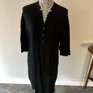 BNWOT Jacob Black Slip Dress Tunic with Pleated Design A V Neck in Size Medium